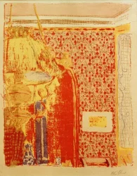 Intérieur aux tentures roses II
